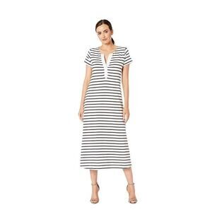 Vinyard Vines Madi‎ Dress Womens Size Small Black White Striped Beachy Nautical